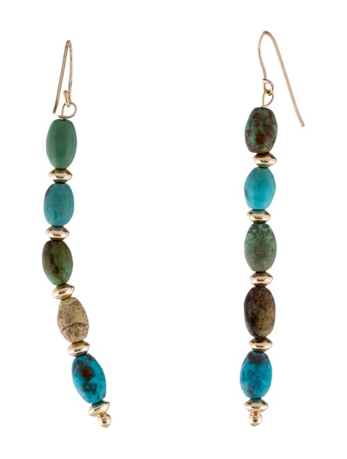Earrings 14K Turquoise Beaded Drop Earrings