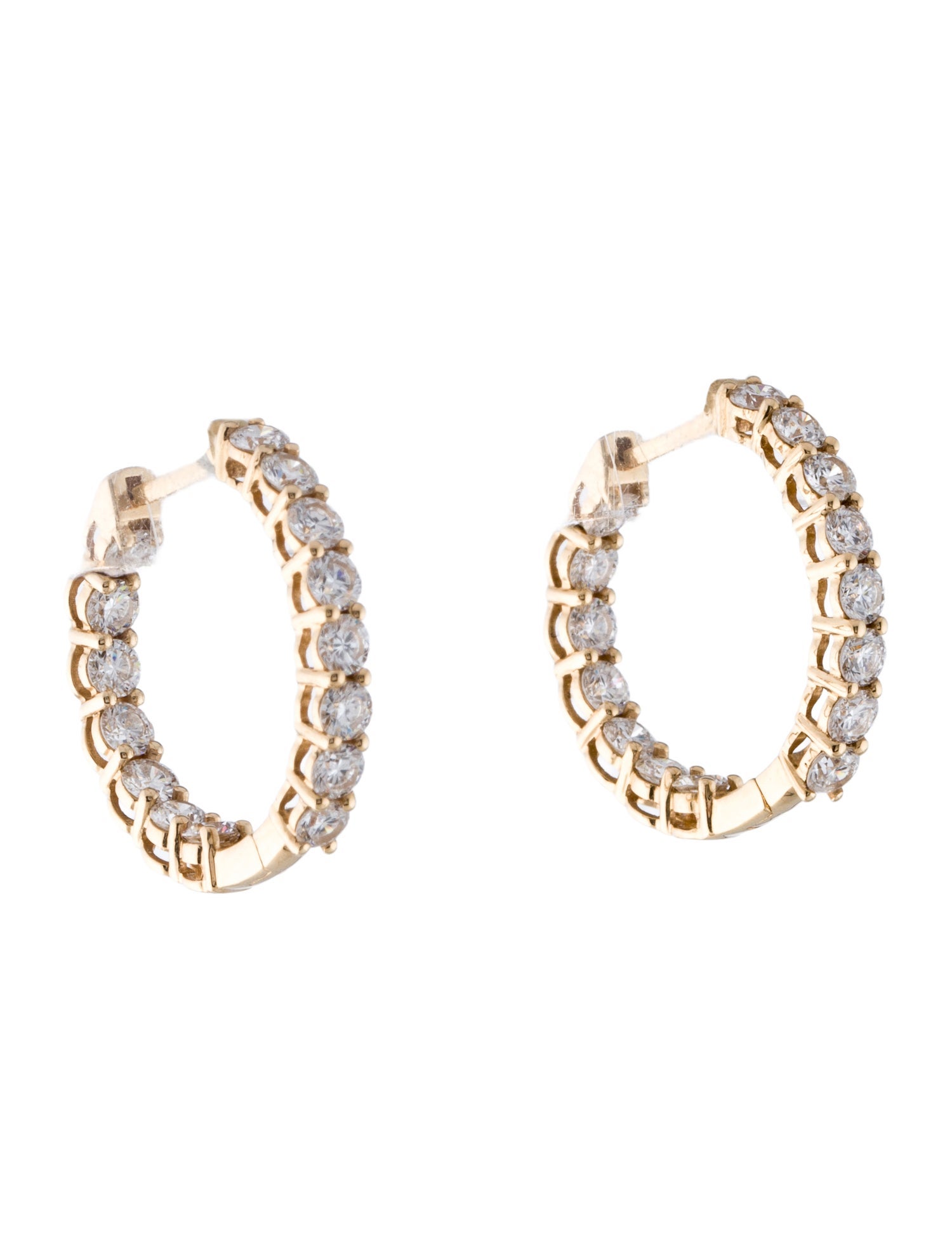 Earrings 14K 1.80ctw Lab-Grown Diamond Inside-Out Hoop Earrings