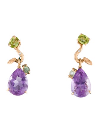 Earrings Mandelstam 18K Diamond & Multistone Drop Earrings