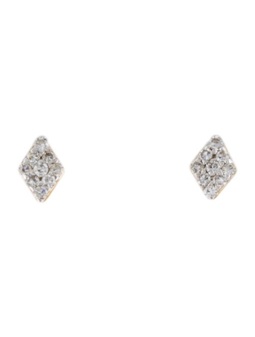 Earrings 14K Diamond Rhombus Stud Earrings
