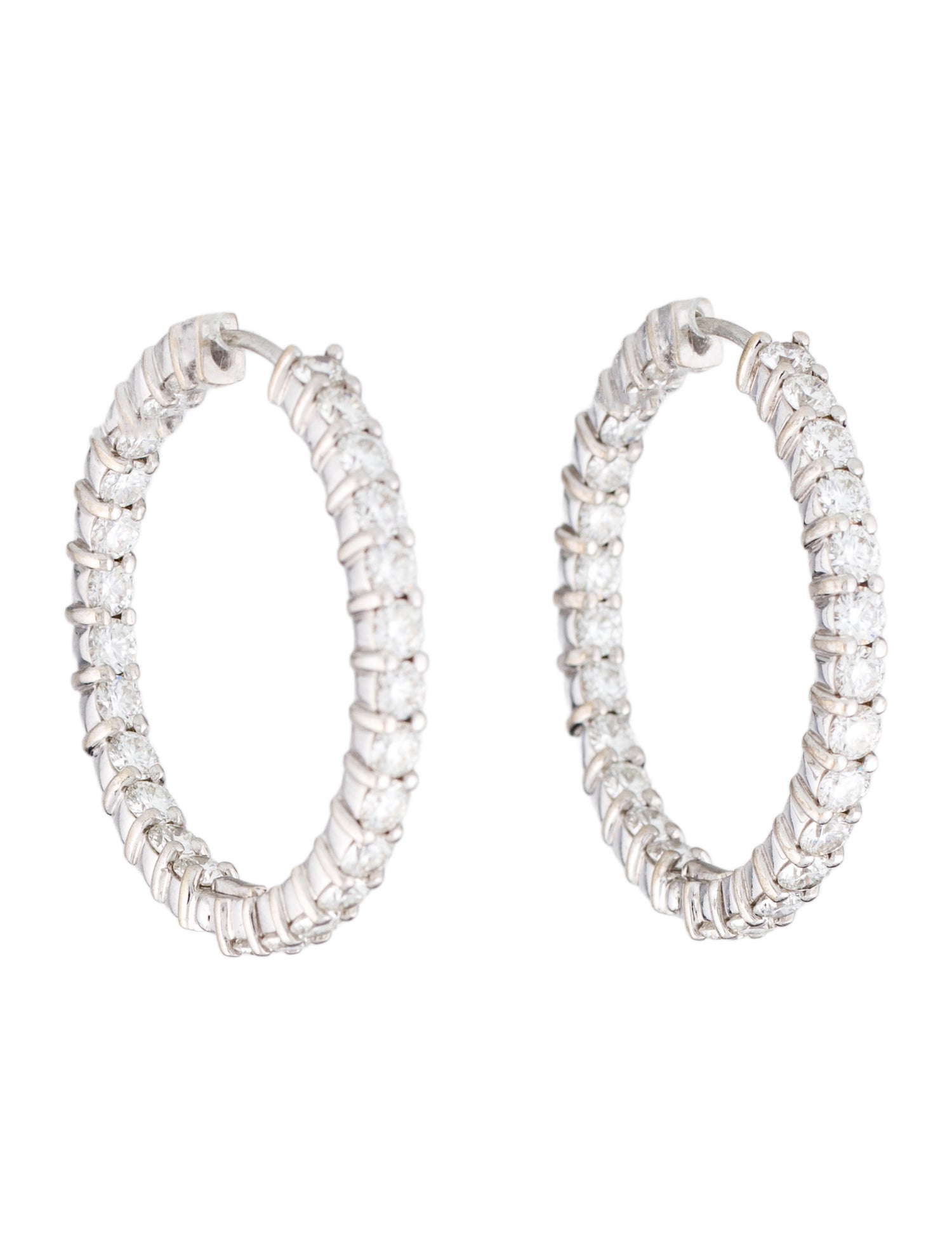Earrings 18K 5.72ctw Diamond Inside Out Hoop