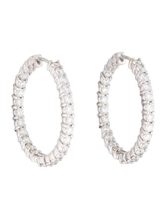 Earrings 18K 5.72ctw Diamond Inside Out Hoop Earrings