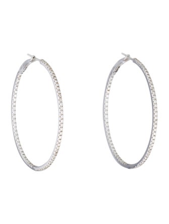 Earrings 18K 1.38ctw Diamond Inside Out Hoop Earrings