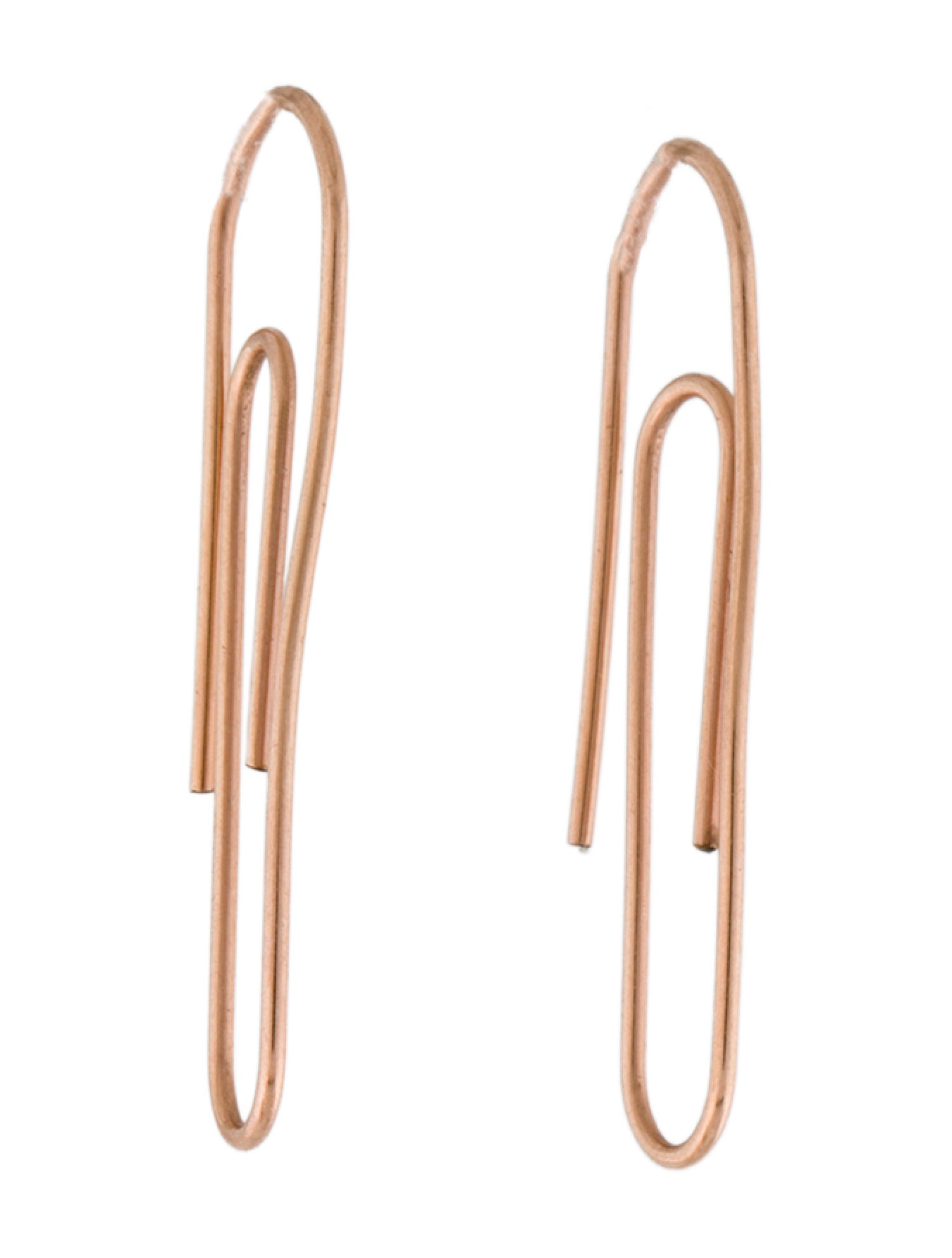 Earrings 10K Paperclip Drop Earrings