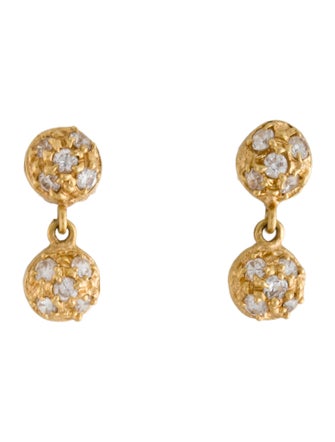 Earrings 18K Cubic Zirconia Dome Drop Earrings