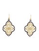 Armenta Colorless Sapphire & Diamond Open Scroll Drop Earrings