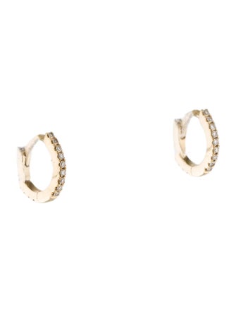 Earrings 14K Diamond Huggie Earrings