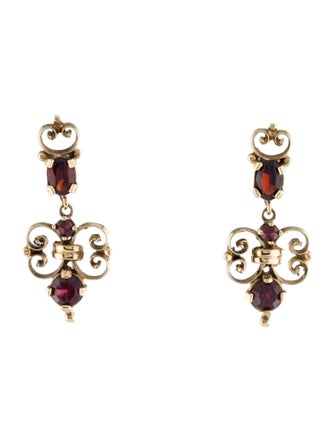 Earrings 14K Garnet Drop Earrings