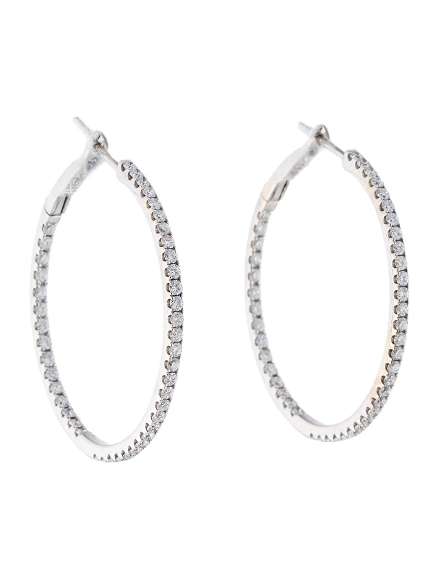 Earrings 18K Diamond Inside-Out Hoop