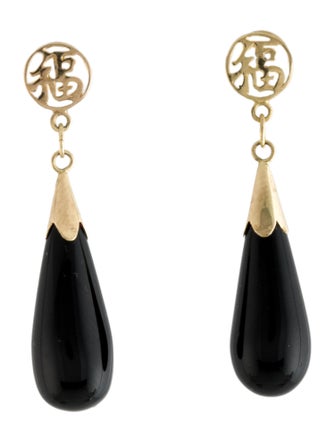 Earrings 14K Onyx Drop Earrings