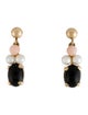 Earrings  14K Pearl, Coral, & Black Coral Drop Earrings