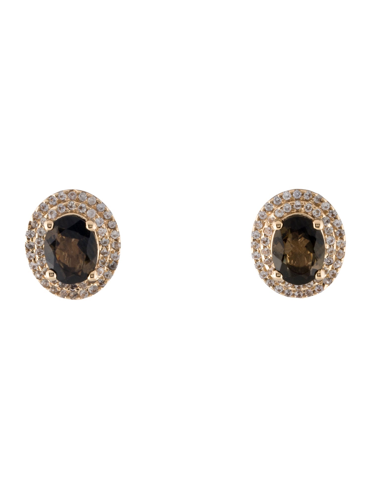 Earrings 14K Tourmaline & Sapphire Stud Earrings