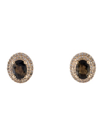 Earrings 14K Tourmaline & Sapphire Stud Earrings
