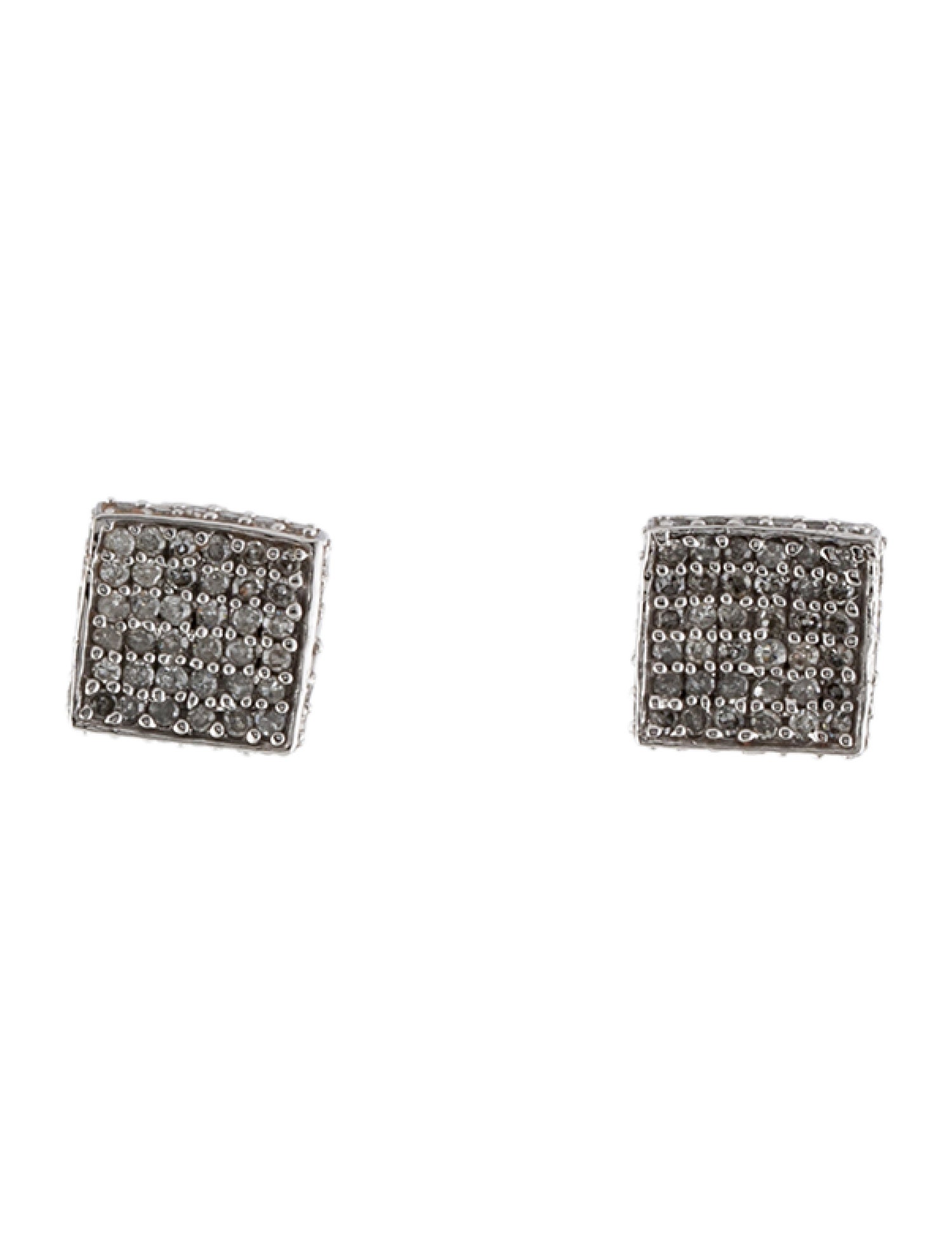 Earrings 14K Diamond Square Stud