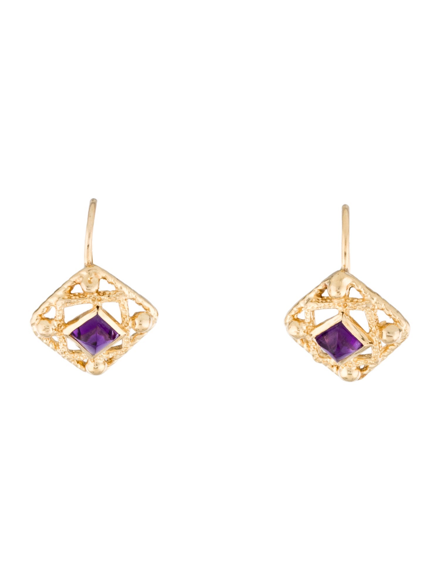 Earrings  14K Amethyst Drop Earrings