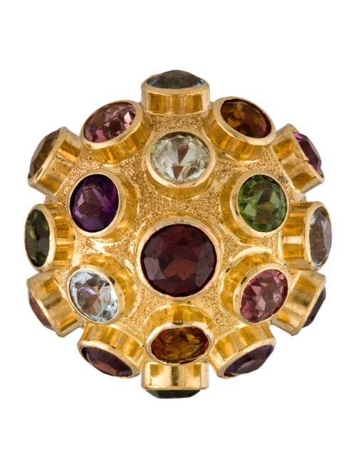 Earrings 18K Multistone Round Clip On Earrings