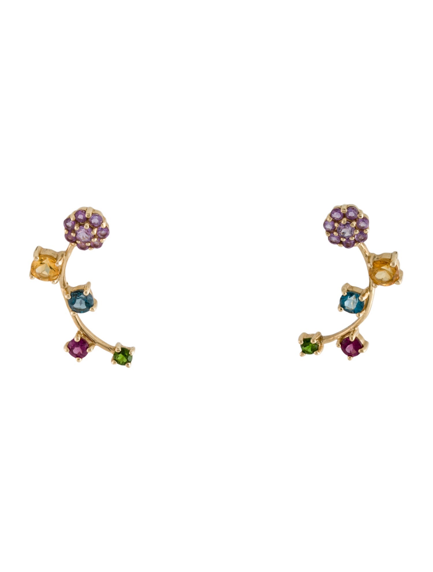 Earrings 14K Multistone Ear Climber