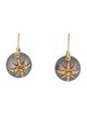 Earrings 14K Pearl & Diamond Star Drop Earrings