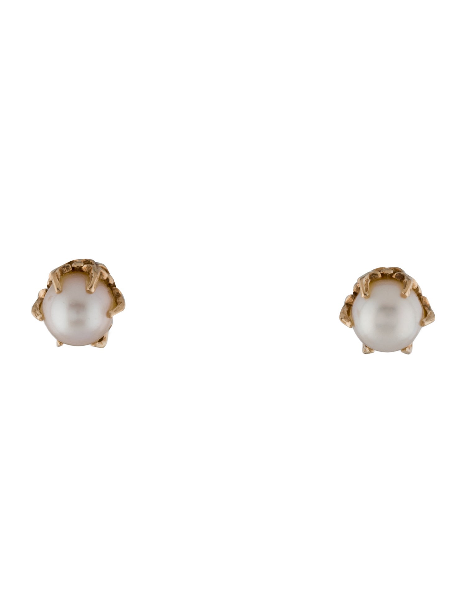 Earrings 14K Pearl Crown Stud