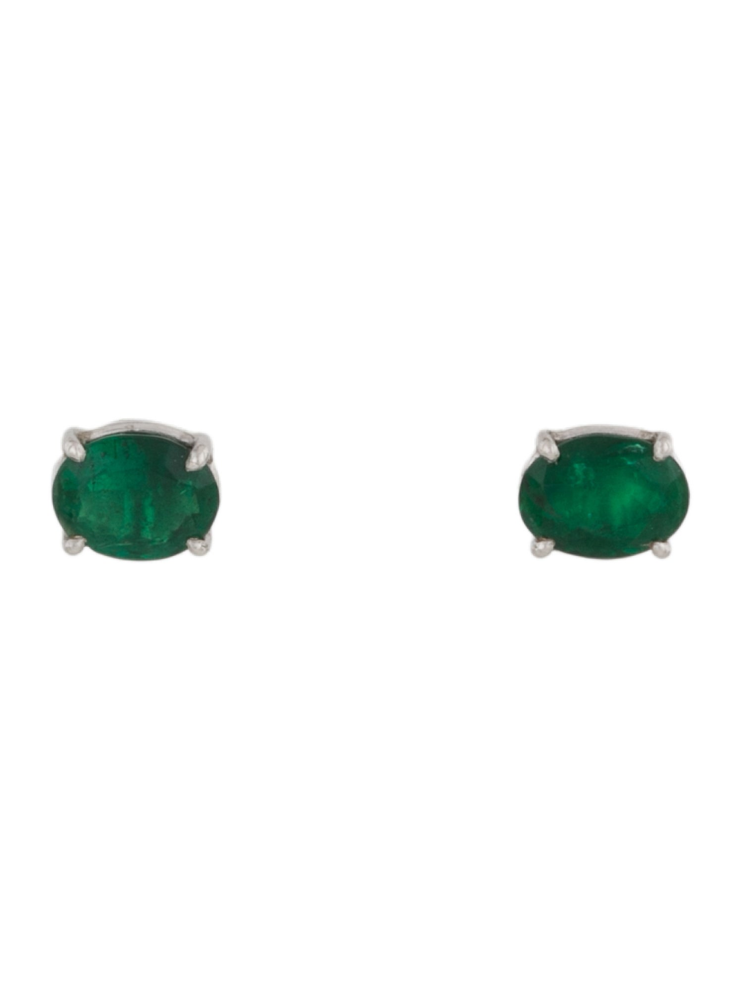 Earrings Platinum 2.40ctw Emerald Stud