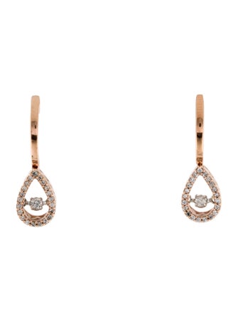 Earrings 10K Diamond Drop Huggie Earrings