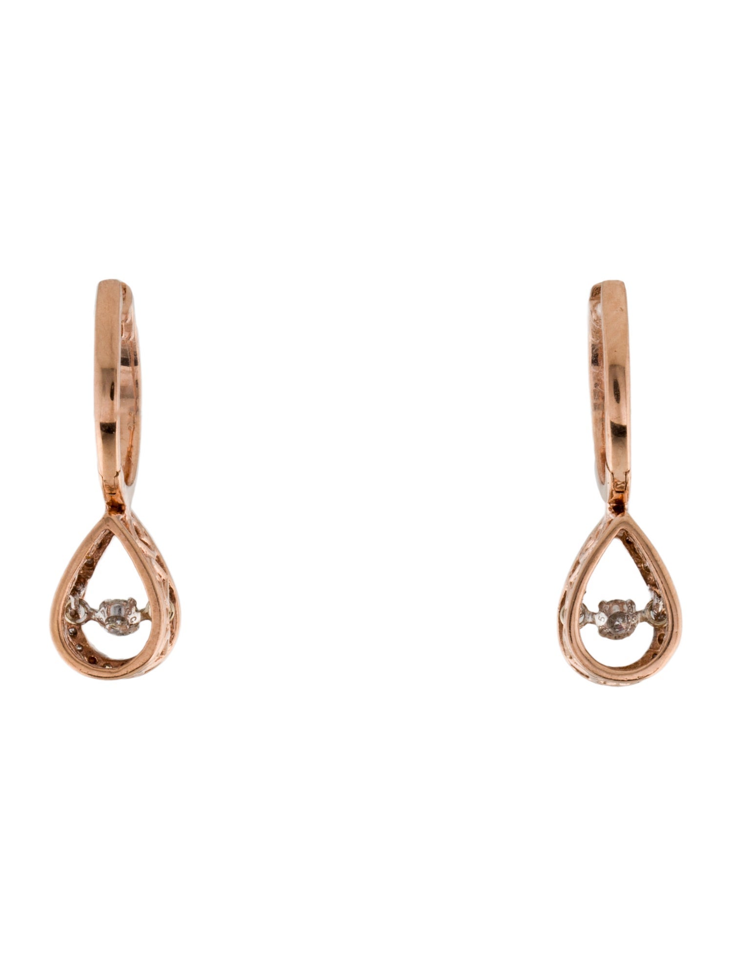 Earrings 10K Diamond Drop Huggie Earrings