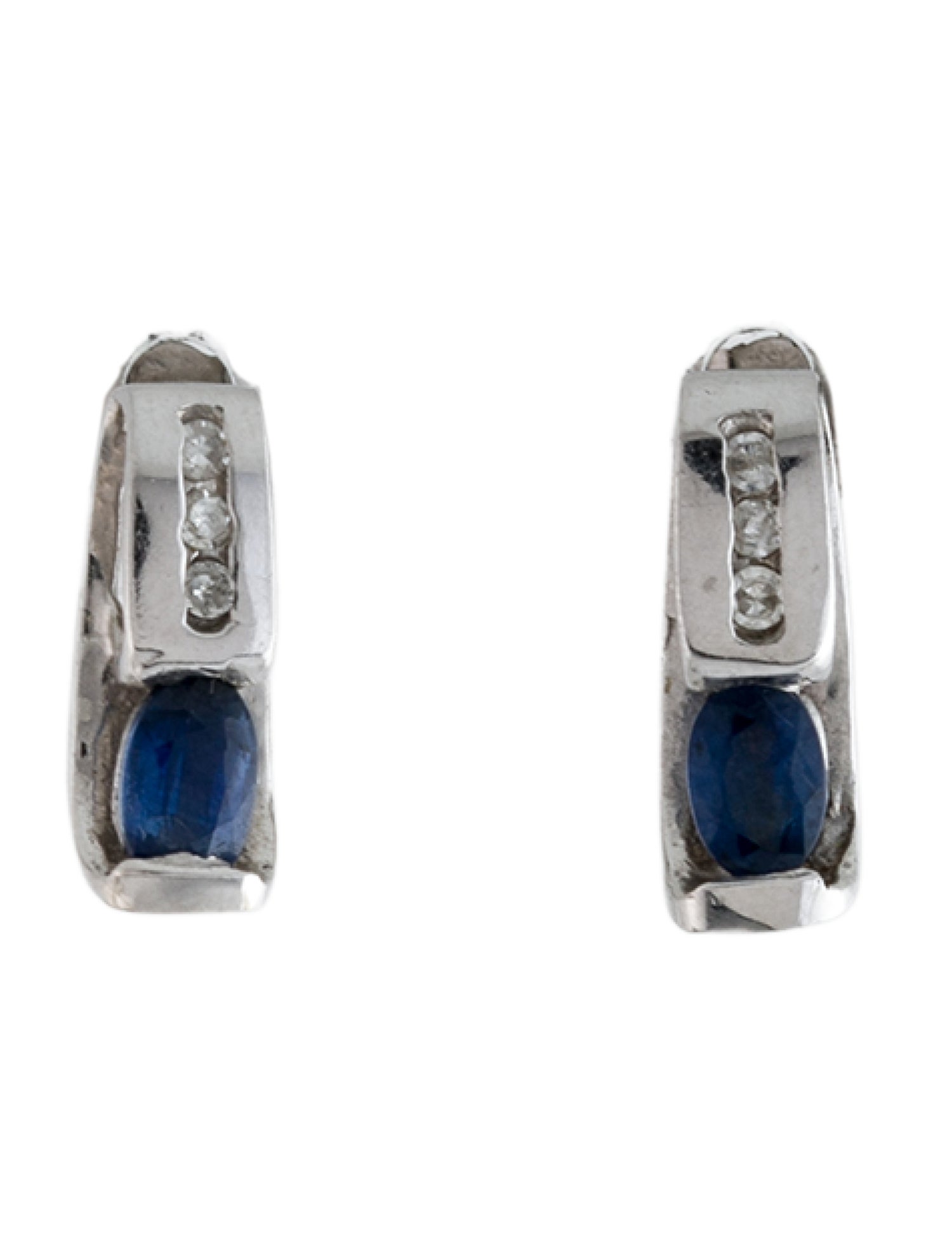 Earrings 14K Sapphire & Diamond Stud