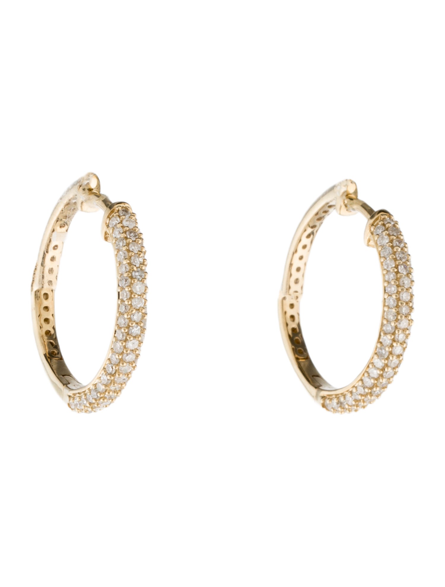 Earrings 14K Diamond Pavé Hoop Earrings