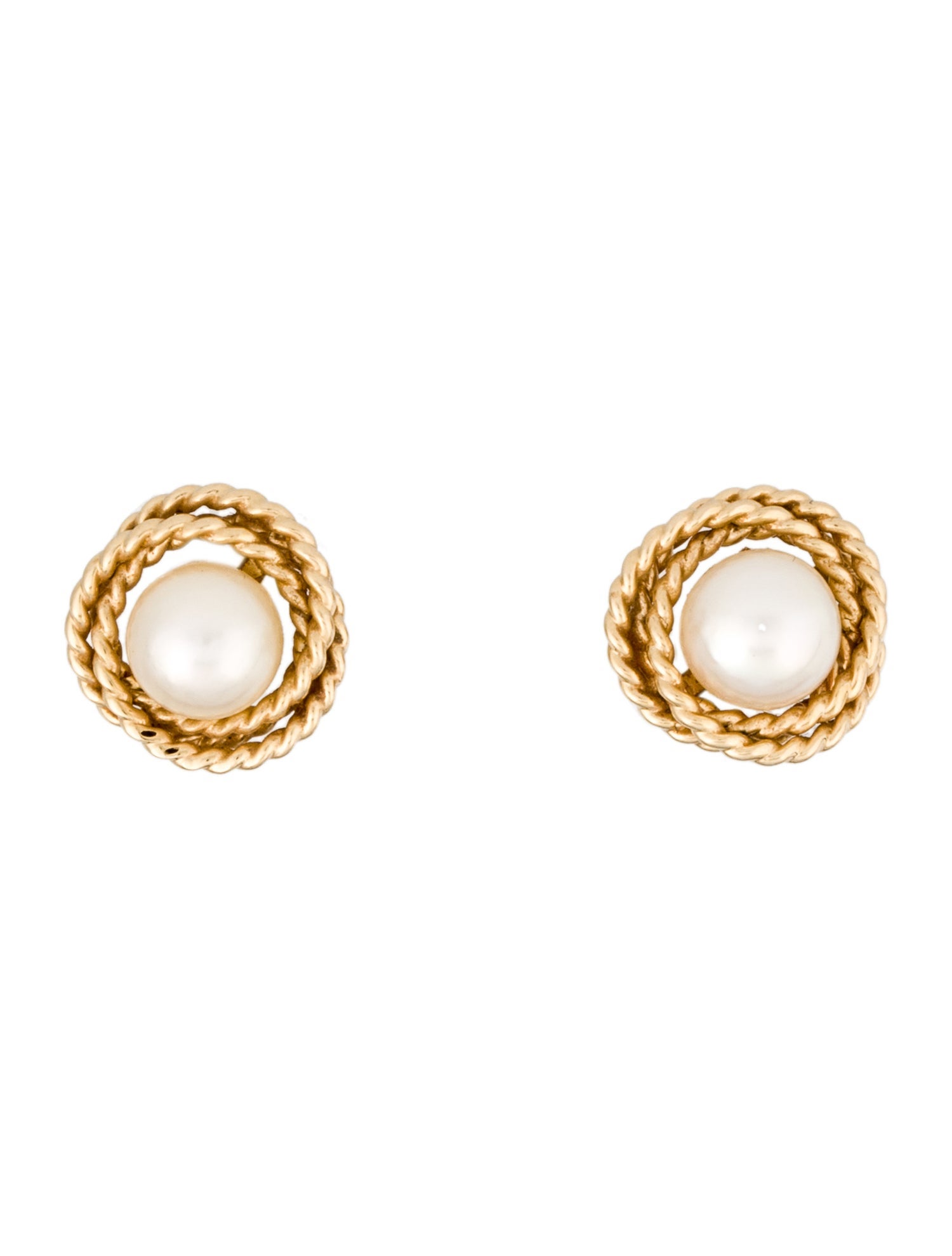 Earrings 14K Pearl Rope Stud