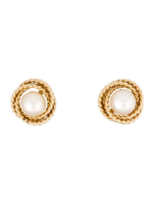 Earrings 14K Pearl Rope Stud Earrings