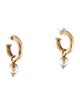 Earrings 14K Pearl Hoop Earrings