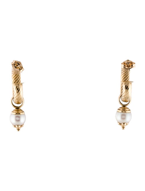 Earrings 14K Pearl Hoop Earrings