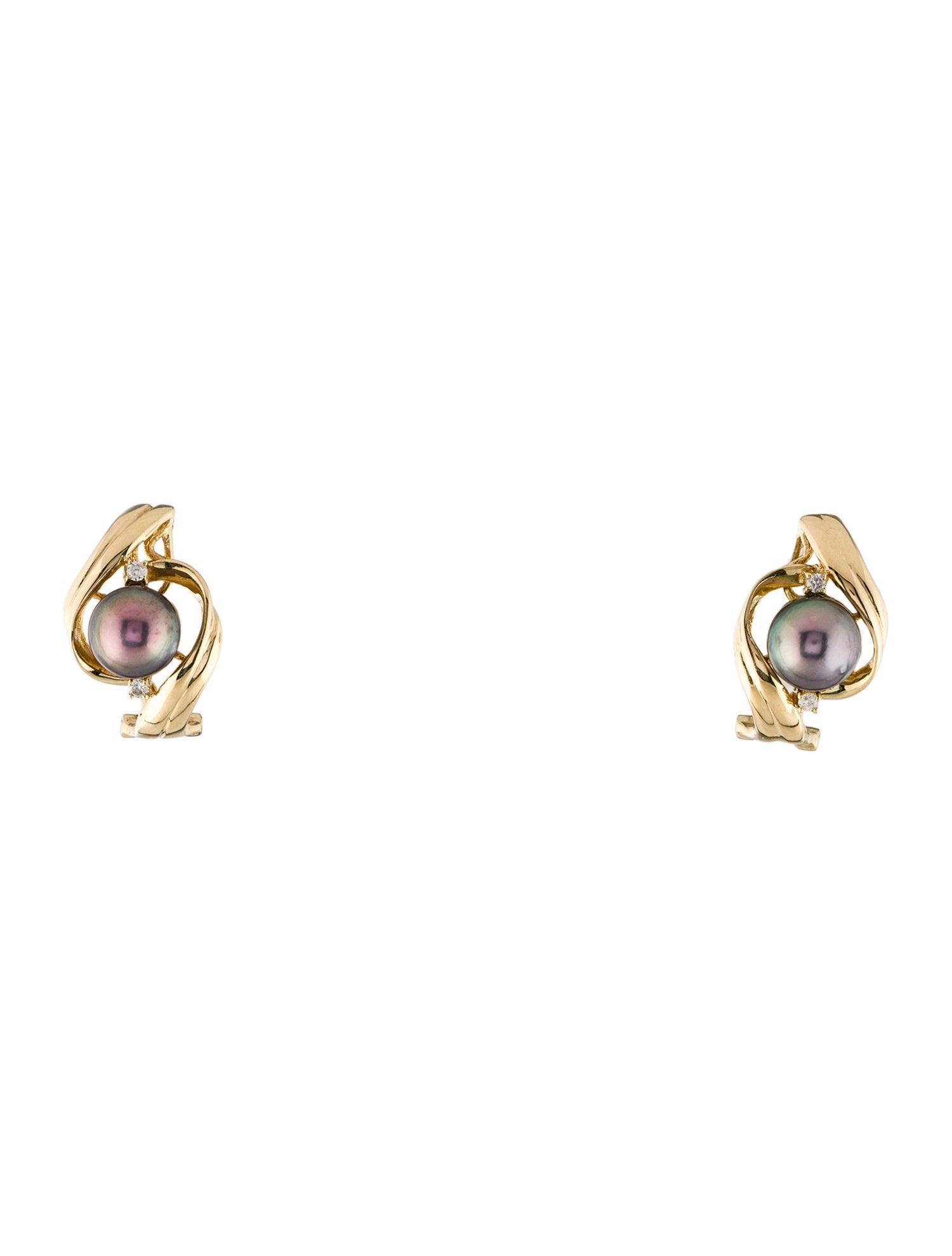 Earrings 14K Diamond & Pearl Earclip