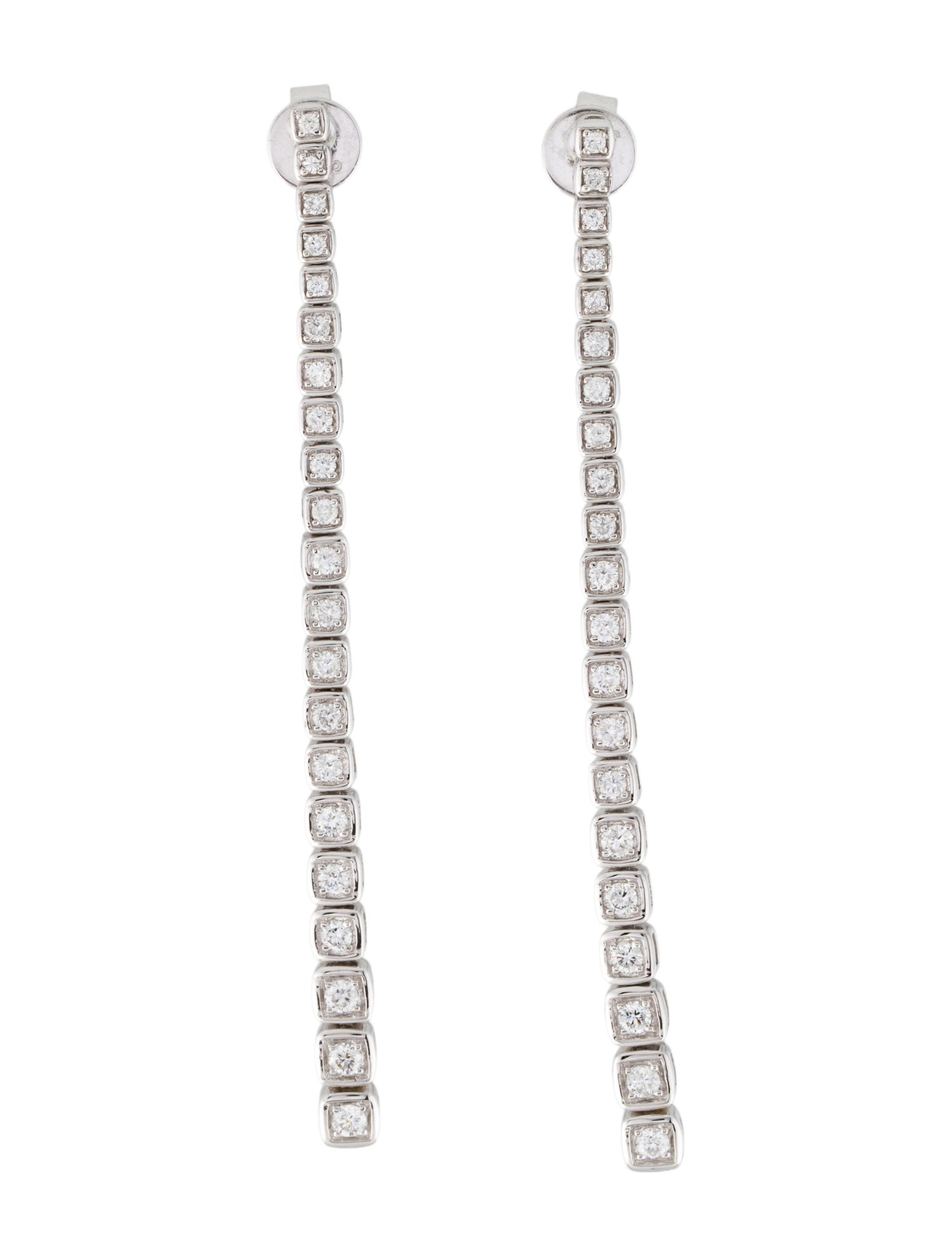 Earrings 14K Diamond Graduated Drop Earrings