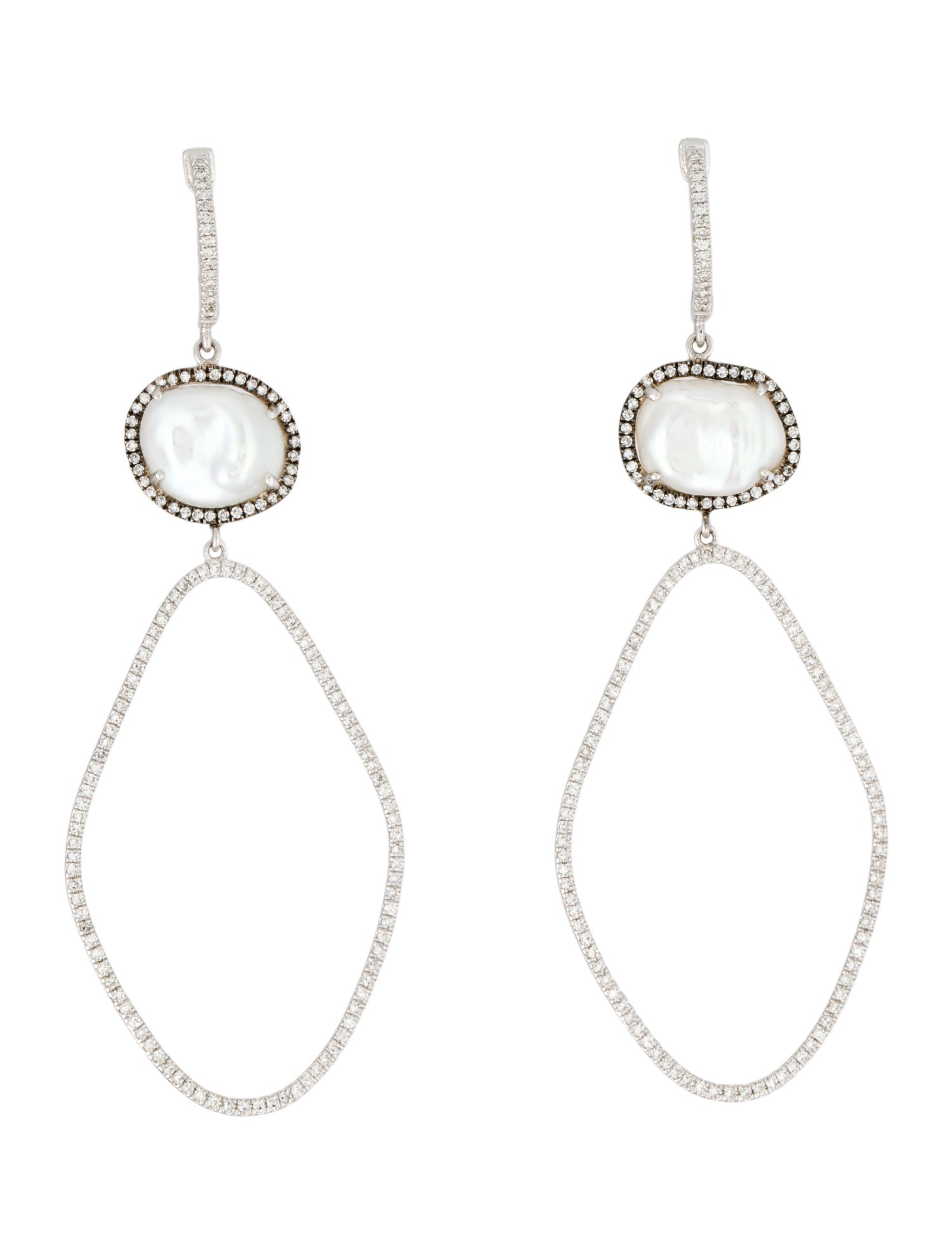 Earrings 14K Pearl & Diamond Chandelier Drop