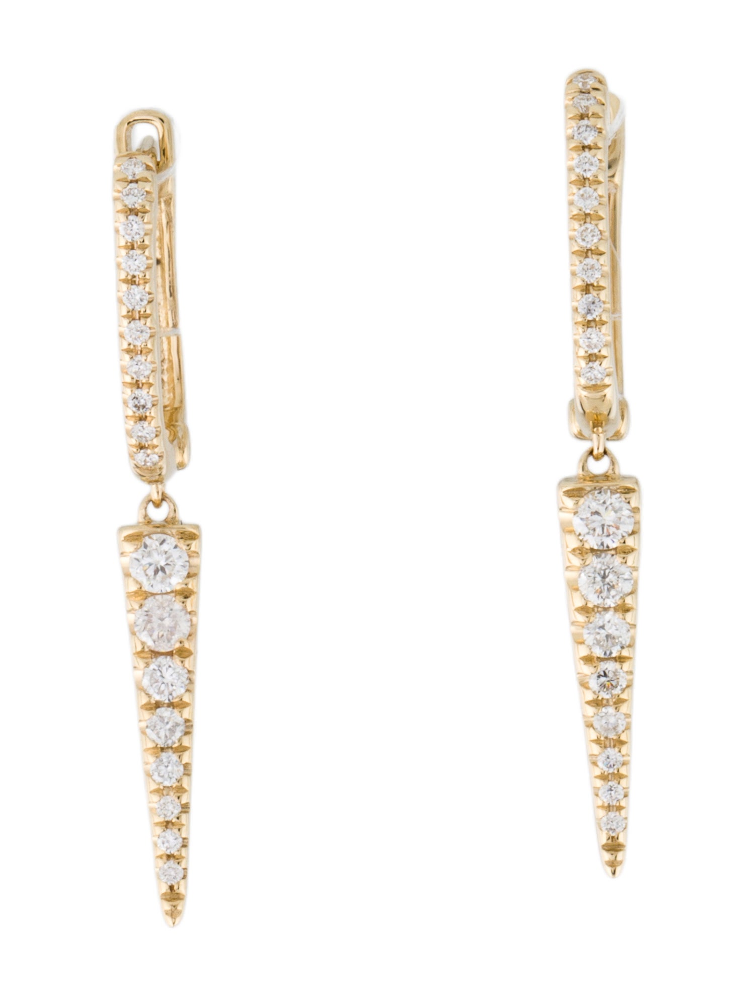 Earrings 14K Diamond Spike Drop Earrings