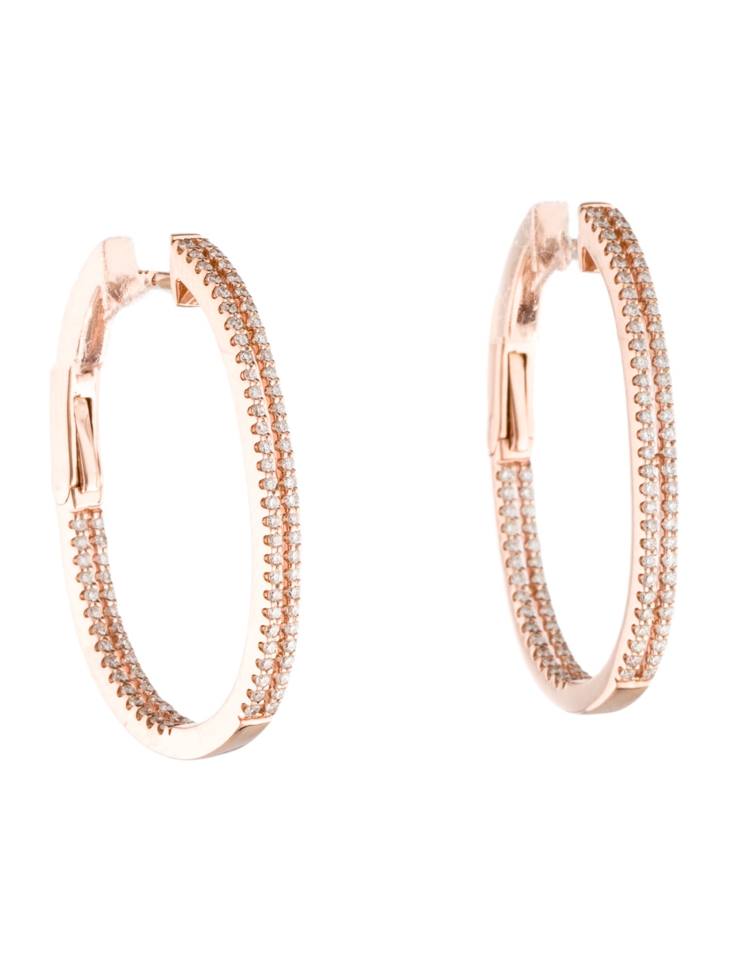 Earrings 14K Diamond Inside-Out Hoop