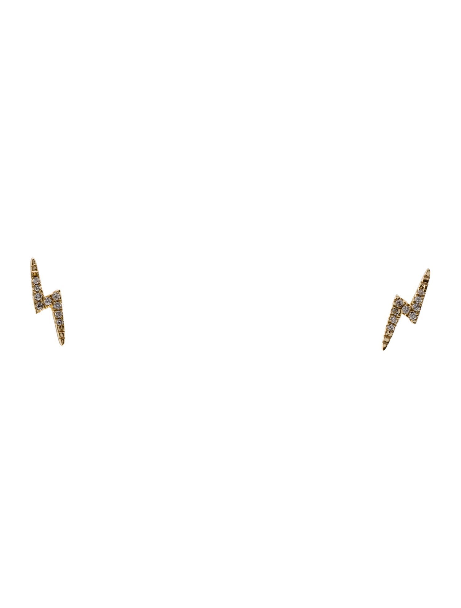 Earrings 14K Diamond Lightening Bolt Stud