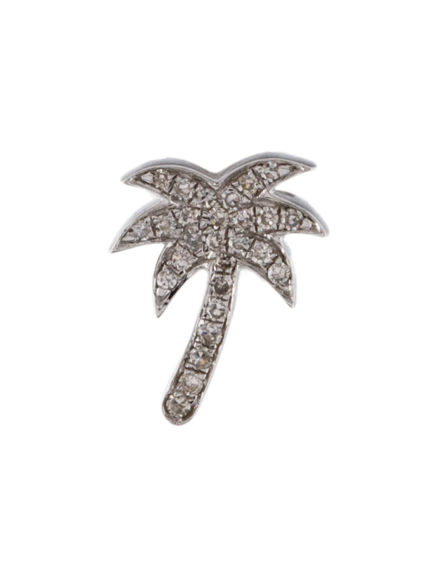 Earrings 14K Diamond Palm Tree Single Stud Earring