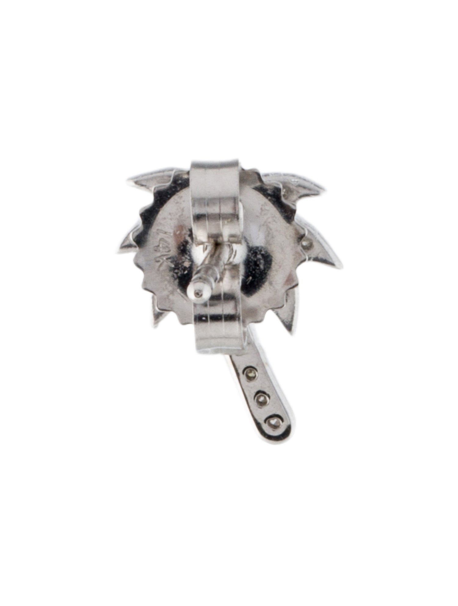 Earrings 14K Diamond Palm Tree Single Stud Earring