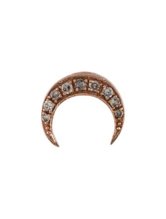 Earrings 14K Diamond Crescent Single Stud Earring