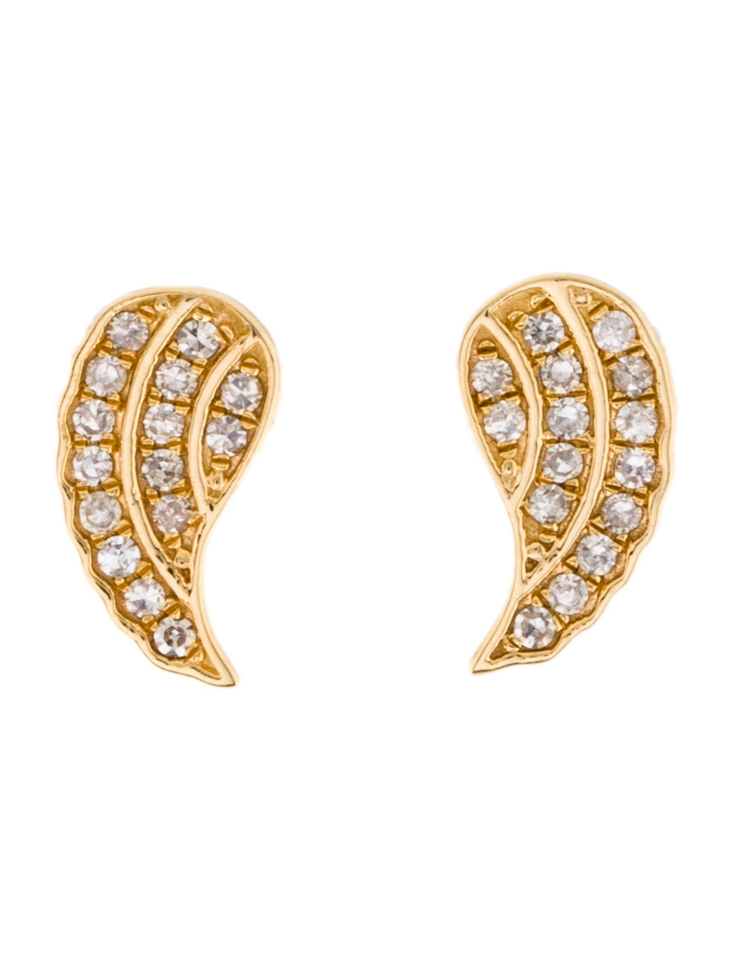 Earrings 14K Diamond Wing Stud Earrings