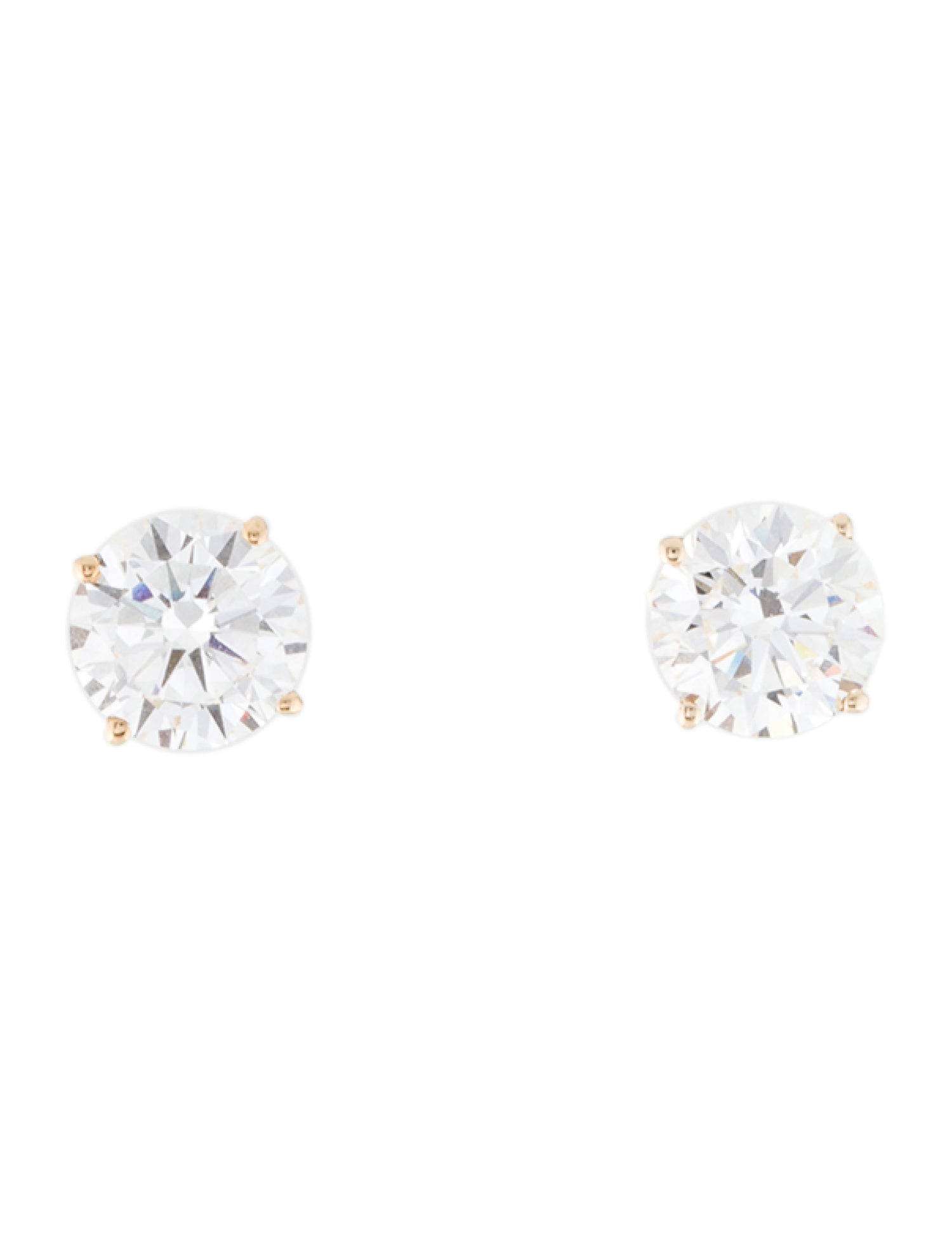 Earrings 14K 2.00ctw Lab-Grown Diamond Solitaire Stud Earrings
