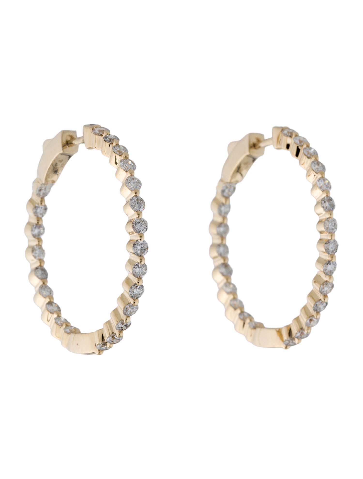 Earrings 14K 1.90ctw Diamond Inside-Out Hoop Earrings