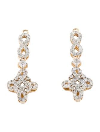 Earrings 14K Diamond Figure Eight & Quatrefoil Earring Enhancers