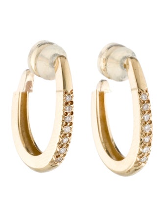 Earrings 14K Diamond Hoop Earrings