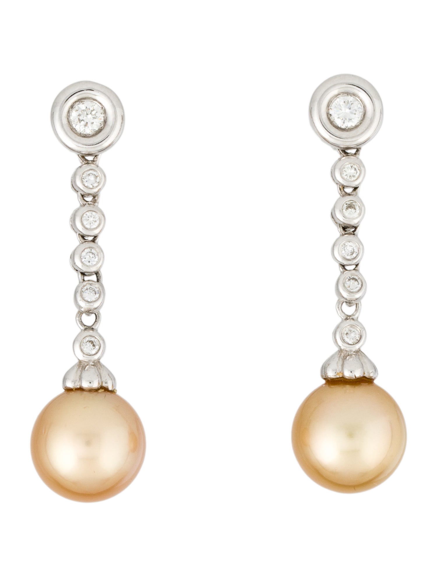Earrings 18K Pearl & Diamond Drop