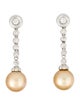 Earrings 18K Pearl & Diamond Drop Earrings