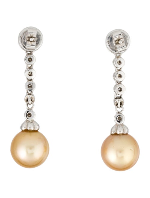 Earrings 18K Pearl & Diamond Drop Earrings