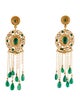 Earrings 22K Emerald & Diamond Chandelier Earrings